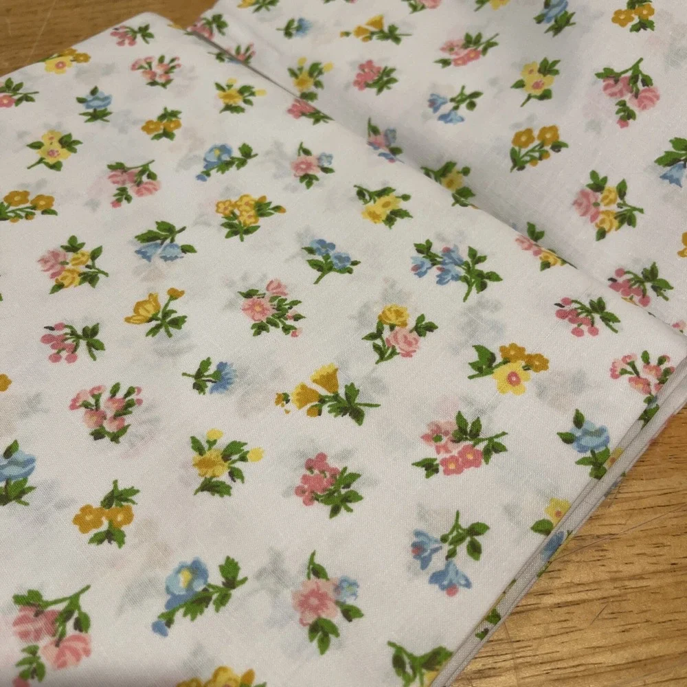 Vintage JCPenney Spring Floral Flat Twin‎ Sheet Cotton Blend Small Flowers